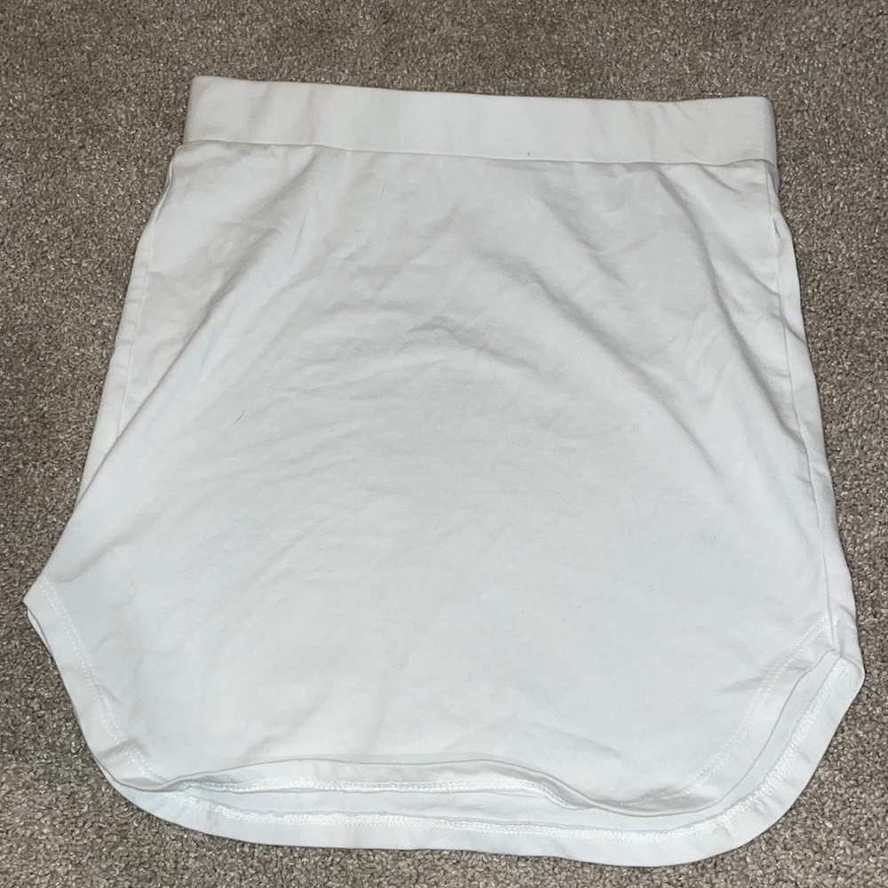 white mini skirt